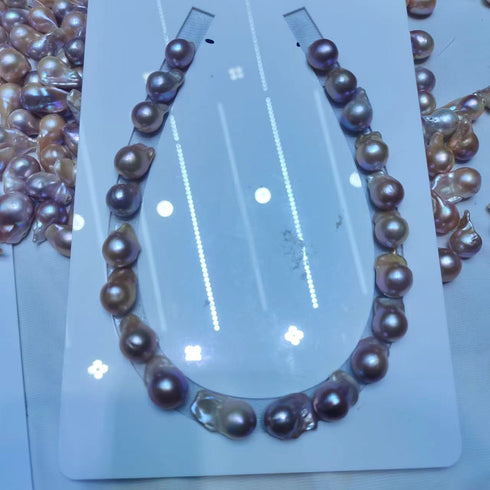 Purple Large Baroque Freshwater Pearl Necklace - House Of Pearls